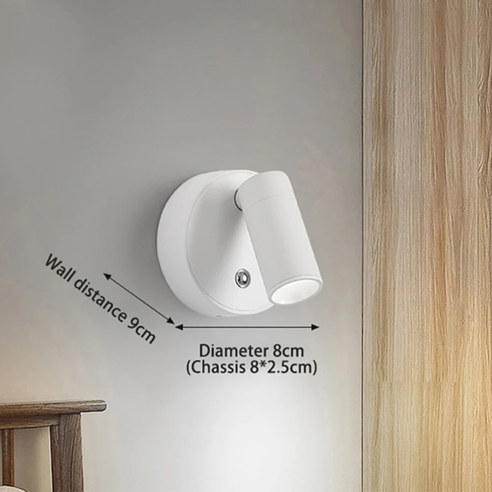 LED lamp household magnetic wall lamp wireless rechargeable movable room lamp no wiring no punching bedroom bedside reading lamp