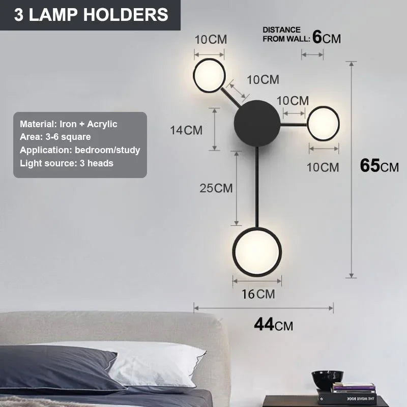 Nordic Modern Wall Lamp Led Minimalist Wall Light Living Room Bedroom Staircase Light Home Decoration Bedside Wall Sconce Lamps