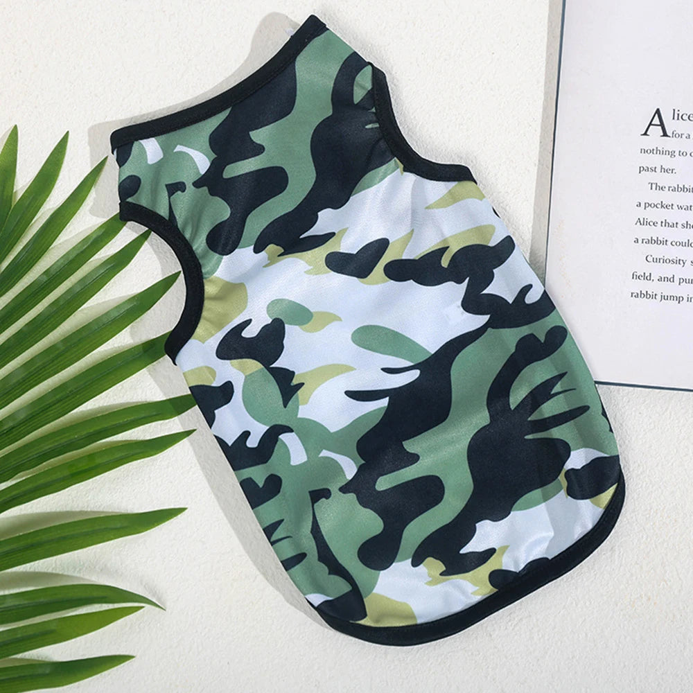 Camouflage Pet Vest Summer Breathable Puppy T Shirt Dog Clothes Camouflage Vest For Small Dogs Pet Supplies