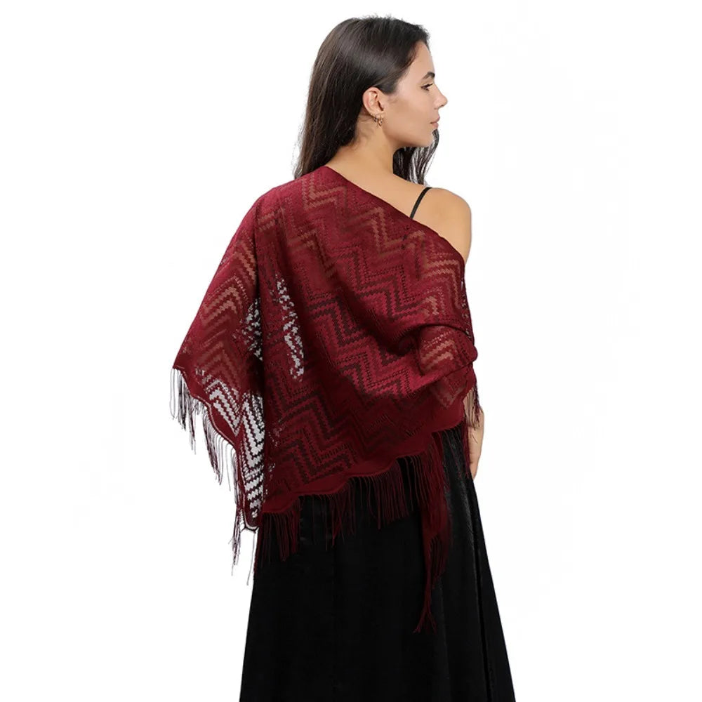 Triangle Scarf Fashion Lace Shawls Lady Cape Wraps Pure Color Wedding Party Evening Dresses Shawl