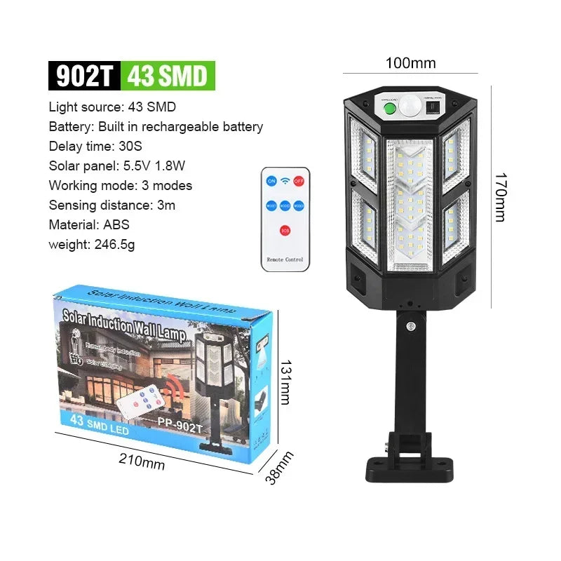 Newest Solar LED Light 300000LM Outdoor Solar Lamp Of Motion Sensor 4 Mode Waterproof IP65 Solar Garden Light Street Yard Lanter