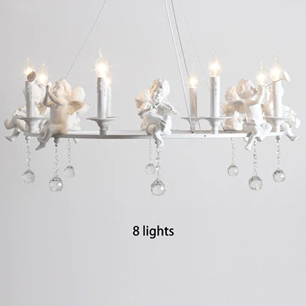 Modern Angels Pendant Lamp With mid century modern lighting unique Crystal lustre Decorative Bedroom Girl room Chandelier