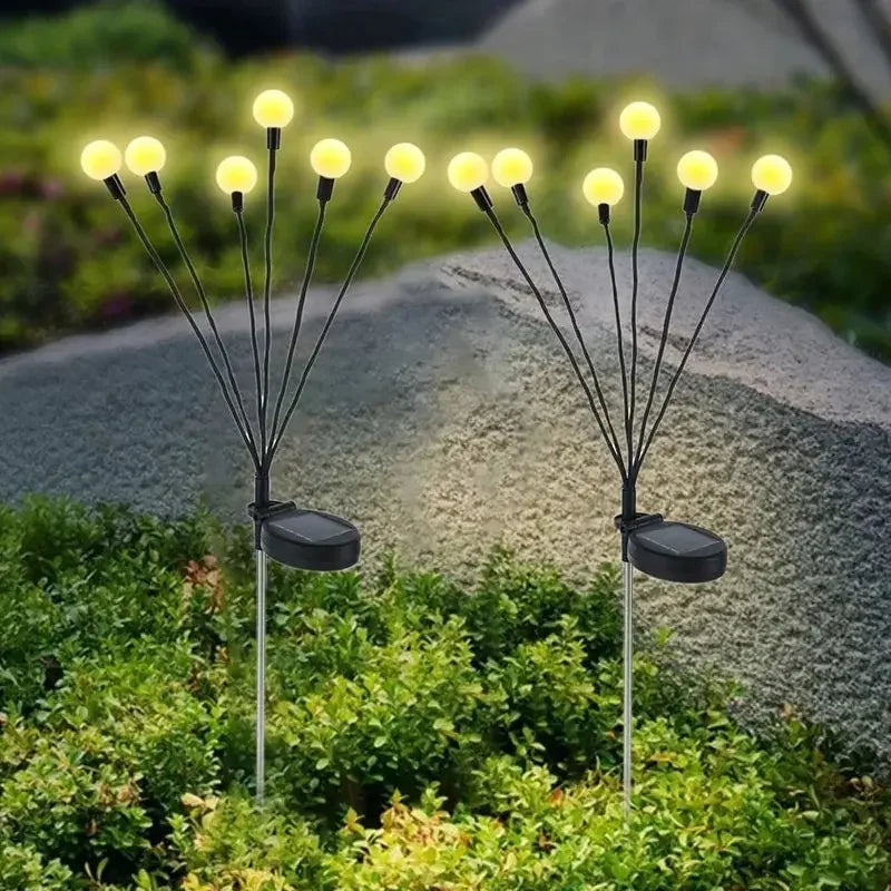 6LEDS Solar Firefly Lamp Outdoor Lawn Courtyard Garden Fairy Lights Christmas Decoration Solar Powered Street Lamp