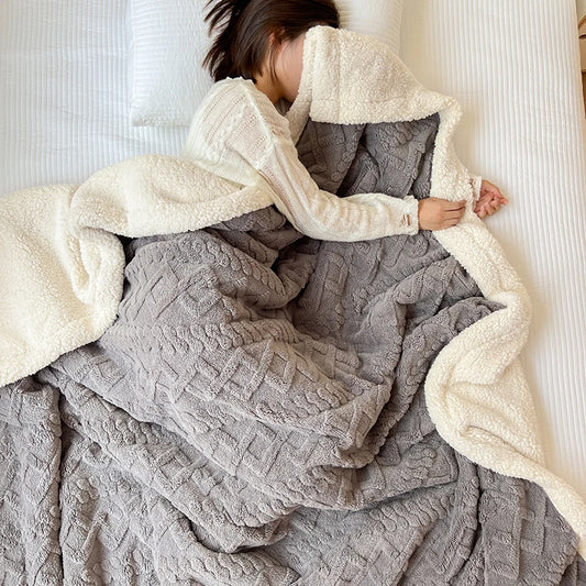 Soft Throw Blanket Multi Color Coral Velvet Blanket Cozy Warm Plush Blanket For Sofa Bedroom Living Room Camp