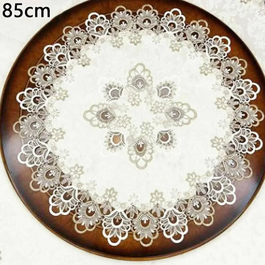 European Modern Fabric Lace Trim Hotel Restaurant Banquet Party Big Tablecloth Bedroom Balcony Small Round Table Cloth Tapete