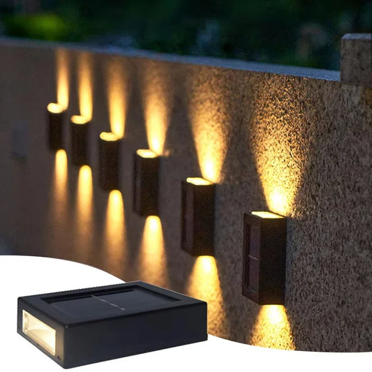 Outdoor Solar Lights Up and Down Luminous Solar Wall Washer Lamp Waterproof For Garden Yard Street Landscape Decor Lighting