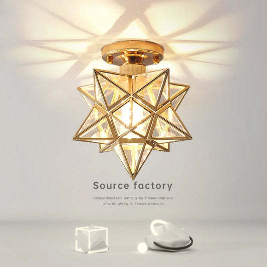 Lamps for Living Room Decor Five-pointed Star Ceiling Modern Balcony Corridor Porch Fashion Network Red Star  Ceiling Light