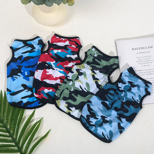Camouflage Pet Vest Summer Breathable Puppy T Shirt Dog Clothes Camouflage Vest For Small Dogs Pet Supplies
