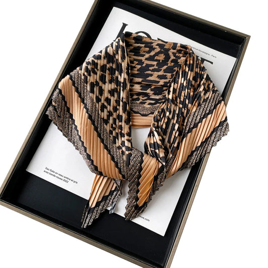 TOP Luxury Summer Classic Neck Ladies Satin Silk Scarves Tie Printing Accessories Women Soft Kerchief Luxury Foulard Hair Scarfs