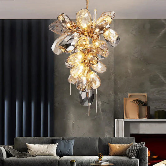Post-modern Glass Pendant Lights Novel Home LED Hanging Lamp for Ceiling Luxury Living Room Decor Creative Lampara Techo Lustres