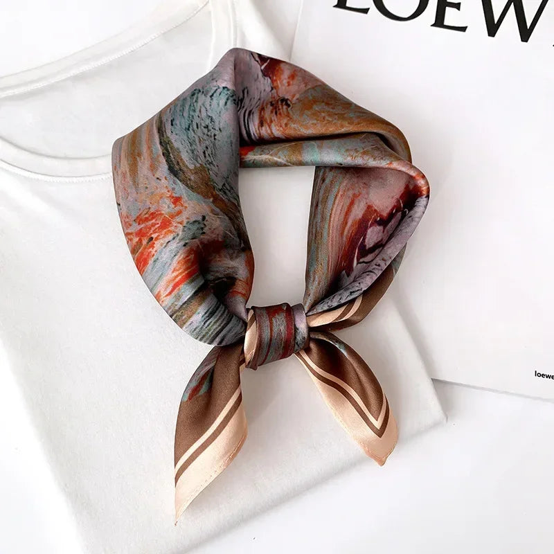 Scarf 100% Silk Bandana Women Square Scarves Wrap Kerchief Mulberry Spring Fashion Luxury High Quality Headband Hijab Shawls