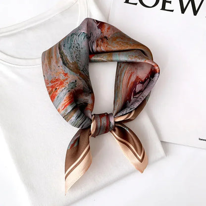 Scarf 100% Silk Bandana Women Square Scarves Wrap Kerchief Mulberry Spring Fashion Luxury High Quality Headband Hijab Shawls