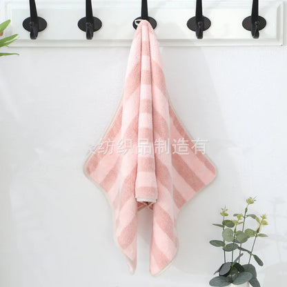 1Pc 34x75cm Colorful Striped Hand Towel Coral Fleece Home Soft Velvet Hair Cloth Bathroom Shower Clean Washcloth