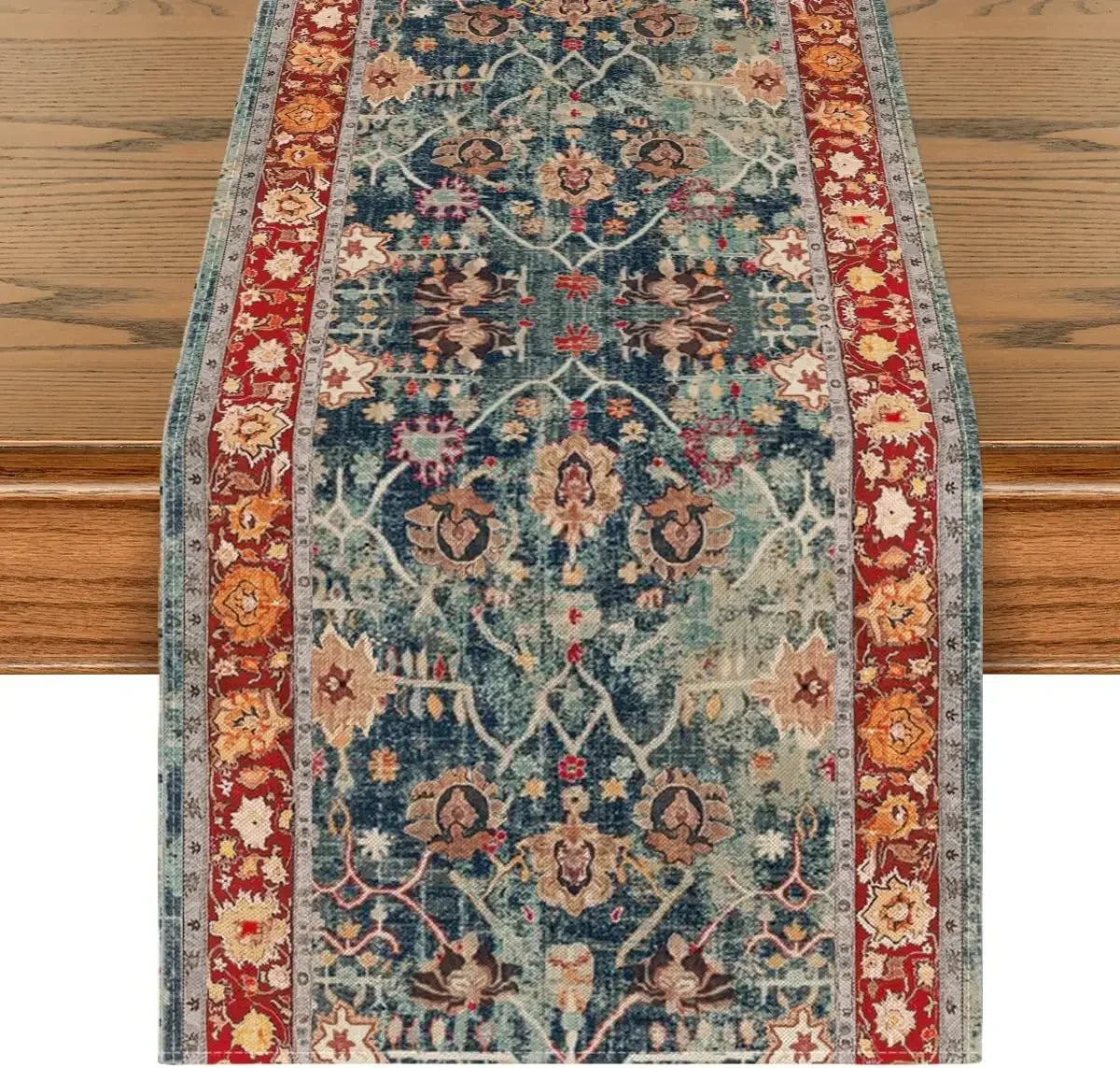 Boho Bohemia Style Red Linen Table Runners Wedding Decor Washable Kitchen Dining Table Runners Holiday Party Decorations