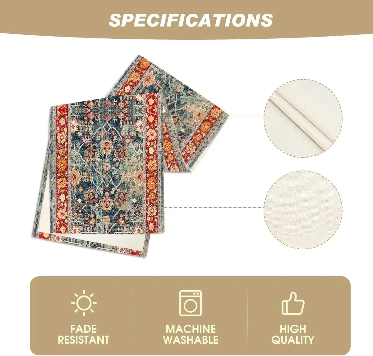 Boho Bohemia Style Red Linen Table Runners Wedding Decor Washable Kitchen Dining Table Runners Holiday Party Decorations