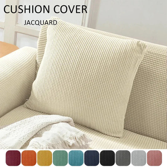 Jacquard Cushion Covers Polar Fleece Decorative Pillow Cover Plain Dyed Pillow Case 45X45CM Solid Square Moden Home Pillowcase