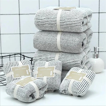 Bamboo Charcoal Coral Velvet Bath Towel For Adult Soft Absorbent Bamboo Carbon Fiber Household Bathroom Towel Sets SPORTS grey