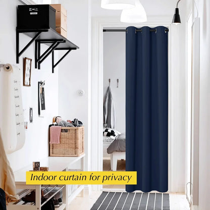 Blackout Door Curtain Thermal Insulated Room Darkening Privacy Doorway Curtain Window Treatment Room Divider Curtains for Closet